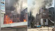 Incendio de grandes proporciones en Surco deja 3 heridos y afecta cerca de 10 viviendas