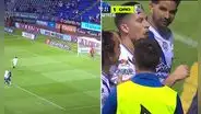 La extravagante celebración de Ormeño comiendo pasto tras anotar el gol del triunfo para Puebla