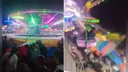 Juego mecánico silla voladora falla y deja a dos jóvenes gravemente heridos en Juliaca