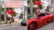 Speed sorprende con peligroso salto sobre Lamborghini a toda velocidad y genera polémica en redes