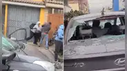 Vecinos golpean y destruyen auto de pareja que intentó estafar a comerciante con falso Yape en Los Olivos