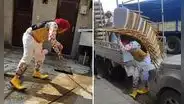 Payasito llegó puntual a cumpleaños y familia lo puso a limpiar y decorar: "Quedó 🤡"