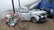 Accidente mortal en Arequipa: roca aplasta auto y 3 personas fallecen en el acto