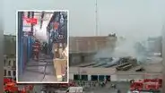 Fuerte incendio en galería ubicada frente a Estación Central del Metropolitano moviliza a 8 unidades de bomberos