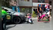 Patrullero de la PNP atropella a transportistas en Ate: IMÁGENES de la embestida durante paro