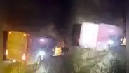 La Libertad: sobreviven 30 trabajadores de minera La Poderosa en bus que estuvo a poco de caer a abismo