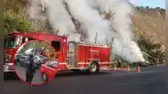Incendio forestal en la Costa Verde obliga al cierre de la vía sur-norte frente a playa Agua Dulce