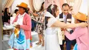 Comunera sorprende al regalar un cuy a novios en matrimonio huancaíno