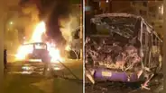 VMT: extorsionadores incendian bus de empresa Señor de Pachacamilla de la línea P por no pagar cupo