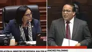 Congresistas Patricia Juárez y Roberto Sánchez protagonizan altercado durante interpelación al ministro de Defensa