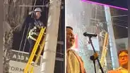 Electricista se subió a poste para ver concierto de los Caribeños de Guadalupe: “Zona VIP”