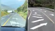 Conductor queda pasmado al ver que carriles cambian de sentido y debe seguir las flechas: “Jamás vi algo así”