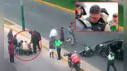 Delincuentes roban celular a mujer y conductor los persigue hasta embestirlos y capturarlos en Surco