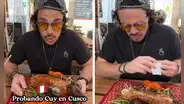 Extranjero prueba cuy por primera vez, primero lo escupe y luego tiene asombrosa reacción: "Está rico"