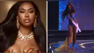 Miss Guyana sufre inesperada caída durante su desfile en traje de baño en la preliminar del Miss Universo 2024