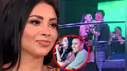 Pamela Franco intenta robarle un beso a Christian Cueva en pleno show mientras cantaba 'Nos queremos y qué'