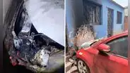 Lanzan explosivo a casa de taxista y su carro se incendia en Comas: "Llevo trabajando 15 años"