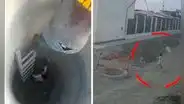 Niño que jugaba con su cometa cae a buzón abierto de una obra en Tumbes: cámaras registraron el accidente