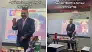 Alumnos de la UNMSM le hacen fiesta a docente y hasta le pusieron corona: “Apruébenos”