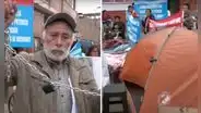 Protesta en Vía Expresa Sur: adultos mayores encadenados luchan contra desalojo de sus hogares