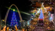 El árbol de Navidad más grande del Perú: mide 35 metros y convocó a miles de personas para su encendido