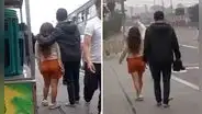 Joven le prestó sus zapatillas a su pareja y él caminó descalzo: “El último romántico"