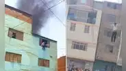 Reportan incendio en Cercado de Lima: persona saltó de vivienda siniestrada durante rescate
