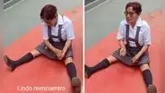Peruana fue con su uniforme a reencuentro de promoción y se puso a jugar yaces: “Los años maravillosos”