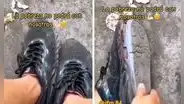 Joven crea insólita solución para que sus zapatillas le duren para siempre: “Son convertibles”