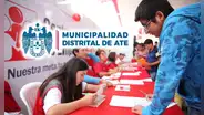 ¿Tienes secundaria completa? Municipalidad de Ate anuncia nueva convocatoria de trabajo con sueldos de hasta S/3.500
