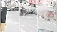 Así fue el aparatoso choque entre una minivan y un taxi que dejó una persona herida de gravedad en Trujillo