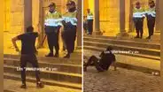 Peruano es viral al intentar enfrentarse a policías en Cusco: “Se peleó solo y aun así iba perdiendo”