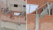 Obreros peruanos sorprenden con insólita instalación de columna: “Toca volver a construir”