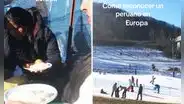 Familia peruana sorprende al llevar su olla de comida a la nieve en Europa: "No hay de qué avergonzarse"