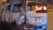 Villa el Salvador: colectivo lleno de pasajeros es incendiado por motociclista tras presunto acto de extorsión