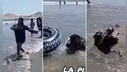 Peruana graba un TikTok en el mar y vive un inesperado momento: "Le reiniciaron el Windows"