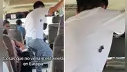Peruano deja atónitos a usuarios al vestir polo con broche de seguridad en combi