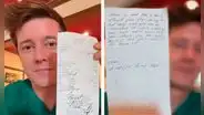 Un desconocido le paga el desayuno a un padre en Texas y su emotiva nota le tocó el corazón: "Necesitamos más hombres como tú"
