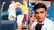 Alcalde de Trujillo abandona entrevista tras ser cuestionado por baile con animador: "No es un beso, mire bien"