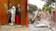 Parte de una iglesia en Surco es demolida por obras de la Vía Expresa Sur y feligreses realizan vigilia