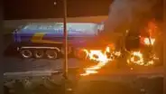 Chofer logra escapar ileso tras incendio en la cabina de su tráiler en la Panamericana Norte en Chancay