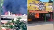 Fuerte incendio frente al Estadio Nacional y Circuito Mágico del Agua en Cercado de Lima: local de comida quedó afectado