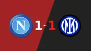 Resumen: Napoli logró un agónico empate ante Inter