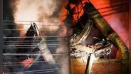 Así fue el momento preciso del derrumbe de edificio envuelto en llamas en Cercado de Lima