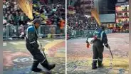 Trabajador de limpieza pública sorprende al improvisar danza de los tobas en pleno Carnaval de Oruro: “100 de 10”