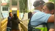 Mujer cruza puente para evitar que lo desmantelen y rompe en llanto en El Agustino: "No permitiré que se lo lleven"