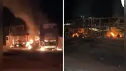 Bus de transporte personal se incendia en descampado de La Libertad: testigos sospechan de un ataque extorsivo