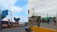 Cierre avenida faucett: pasajeros caminan con sus maletas para llegar al Aeropuerto Jorge Chávez