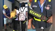 Padres de familia usan detectores de metales para evitar que alumnos ingresen armas a colegio público en el Callao