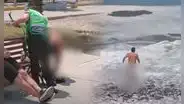 ¡Como en Baywatch! Policía se quita el uniforme para salvar a un bañista que estaba ahogándose en playa de Miraflores